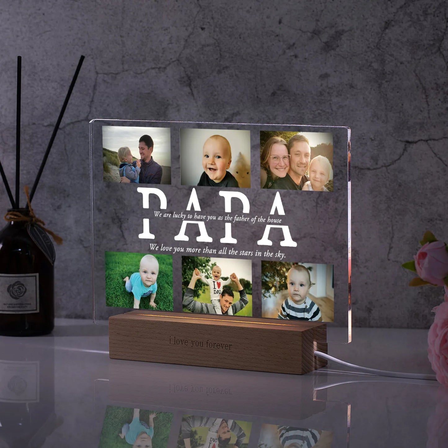 Family Glow: Custom LED Portrait Lamp