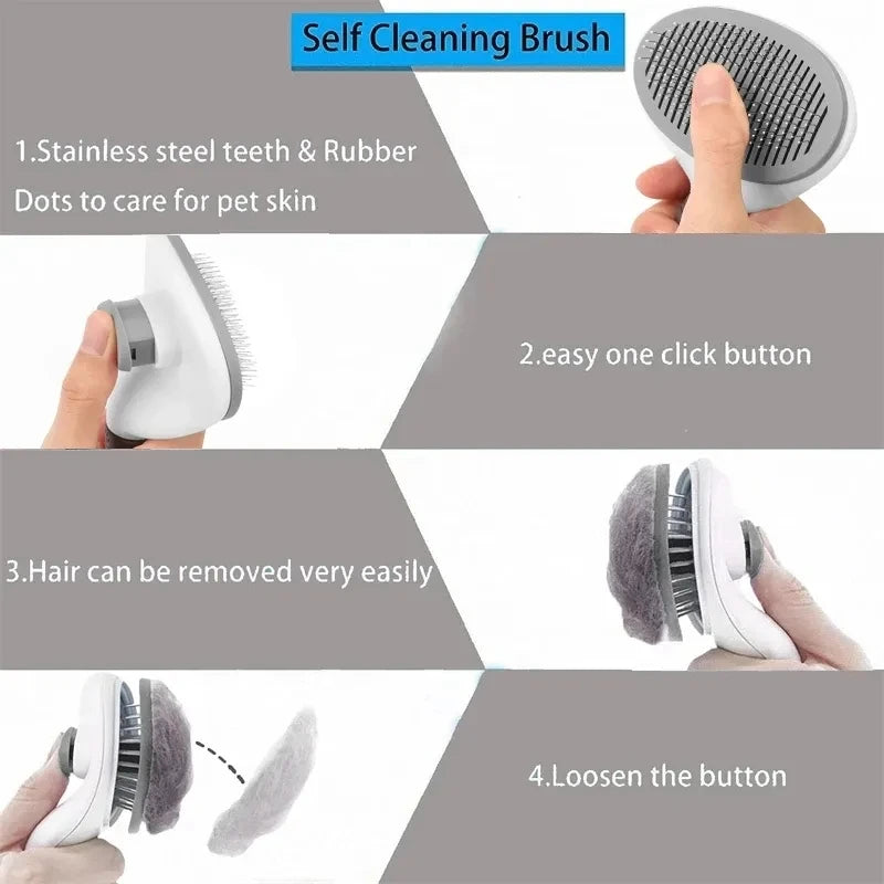 Self-Cleaning Pet Hair Remover Comb