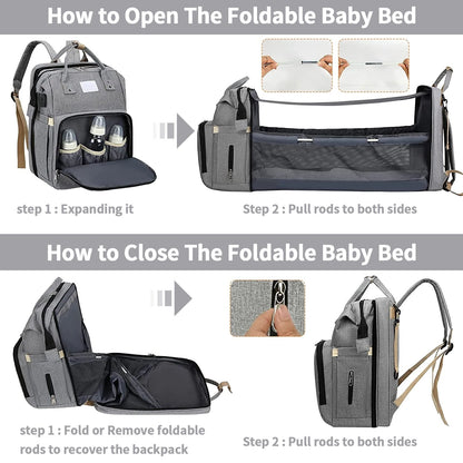 Portable Baby Bed , Changing Table and Diaper Bag.