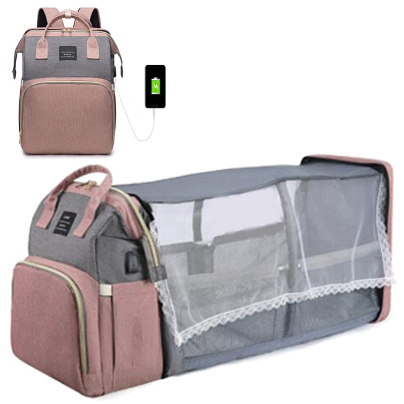 Portable Baby Bed , Changing Table and Diaper Bag.