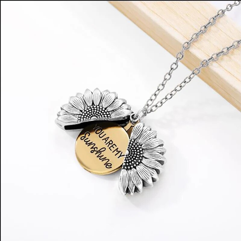 You Are My Sunshine Sunflower Necklace