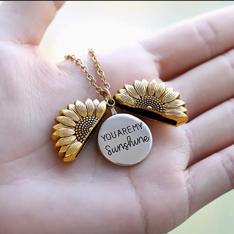 You Are My Sunshine Sunflower Necklace